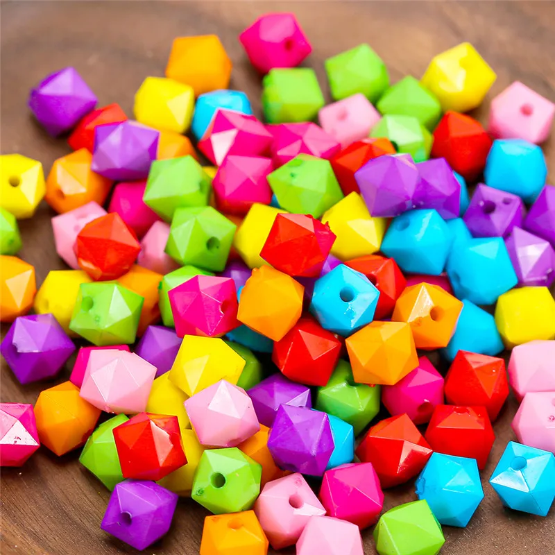 

200pcs/lot Acrylic Loose Beads Irregular Shape Rainbow Color Beads For Jewelry Making DIY Bracelet Necklace