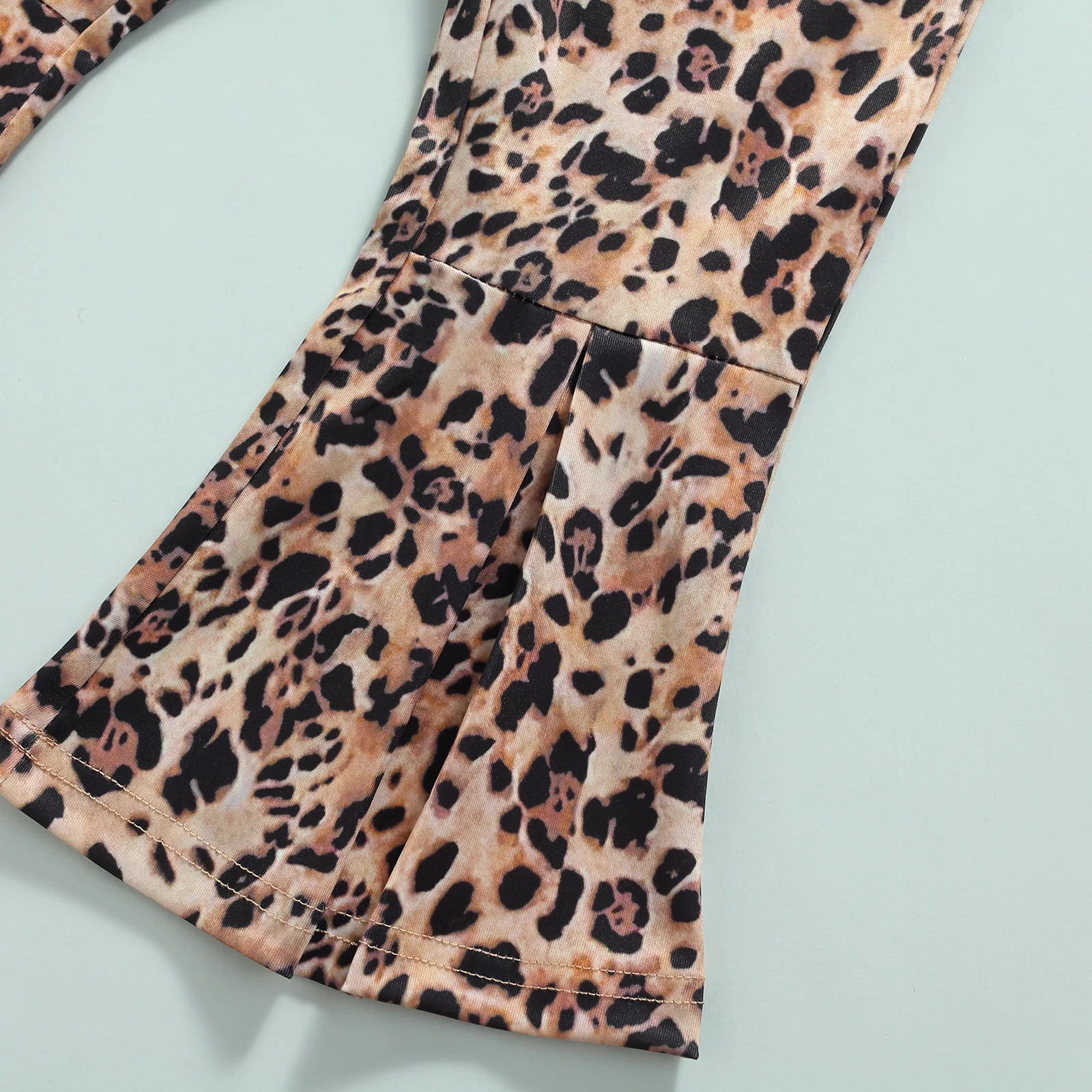 

2Pcs Autumn Winter Kids Baby Girls Clothes Set Suits Leopard Print Long Sleeve Cardigan Coat Flared Pants Toddler Tracksuit 2-7Y