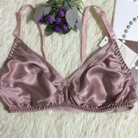 100 full silk bralette mulberry silk ultra thin bc cup rimless silk bra comfortable unbound bras womens underwear