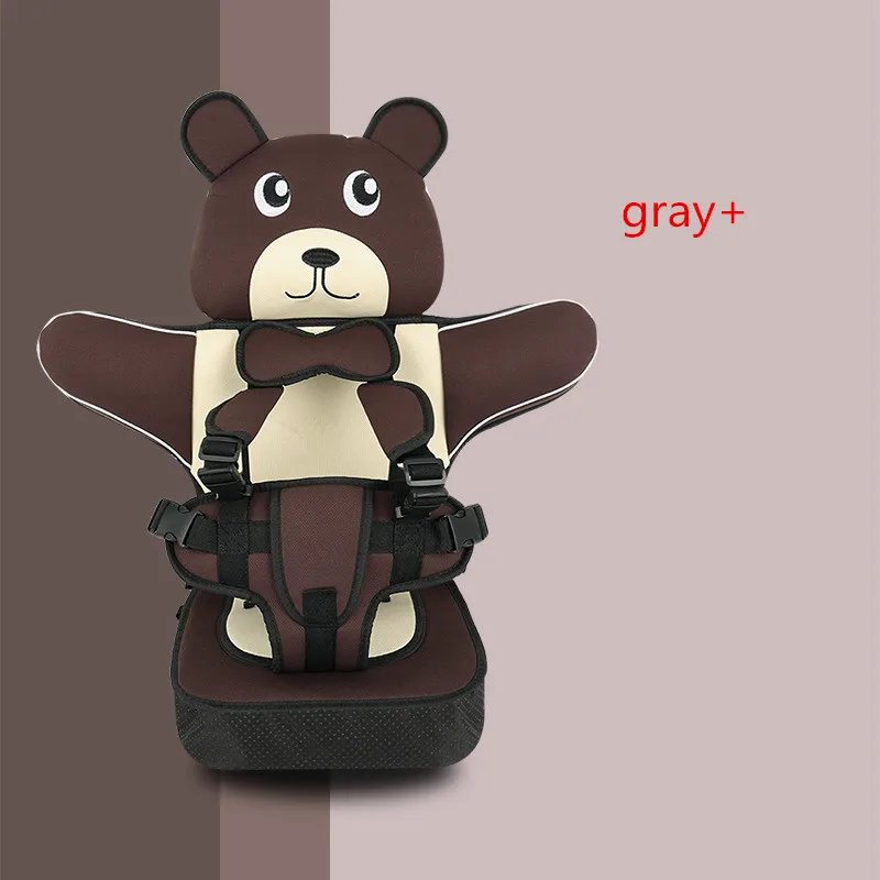 GRAY WITH Простая детская увеличивающая подушка для детского ремня безопасности детское не автомобильное портативное автомобильное сиденье Подушка для детей от 0 до 12 лет - Цвет: GRAY WITH