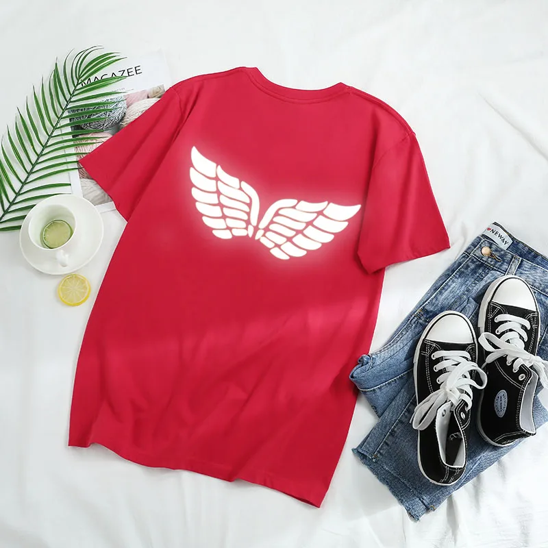 Футболка TOPESKO с белыми крыльями для мужчин и женщин одежда отраженсветильник