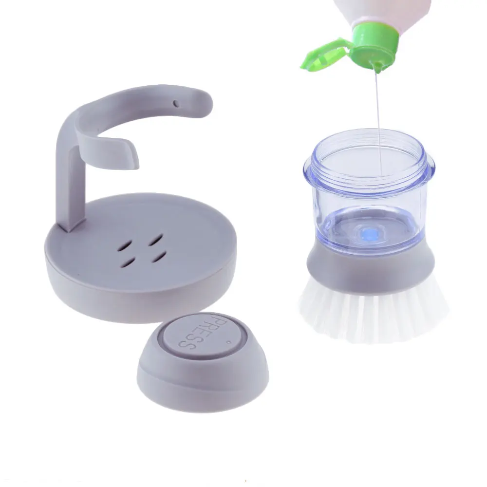 Антипригарная масляная автоматическая щетка для мытья посуды с нажимной щеткой