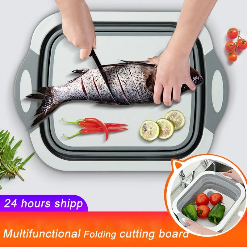 3 в 1 кухонная Складная разделочная доска с ящиком для хранения|Измельчающие