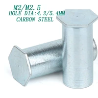 20pcslot m2m2 5zinc carbon steel blind hole pressure rivet stud rivet nut column hole dia 4 25 4mm 377