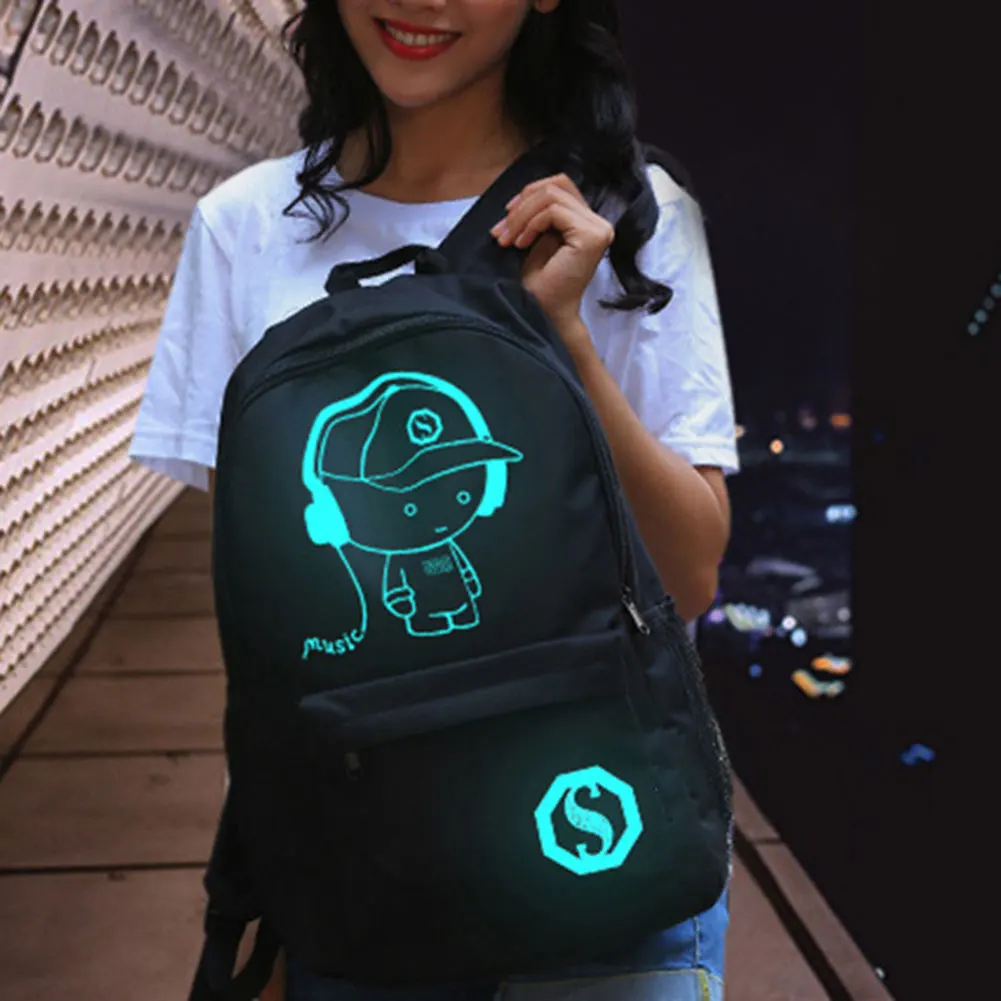 

Светящийся рюкзак, школьные ранцы для мальчиков и девочек, мультяшный фосфоресцирующий рюкзак с USB-портом для зарядки, хит продаж-WT