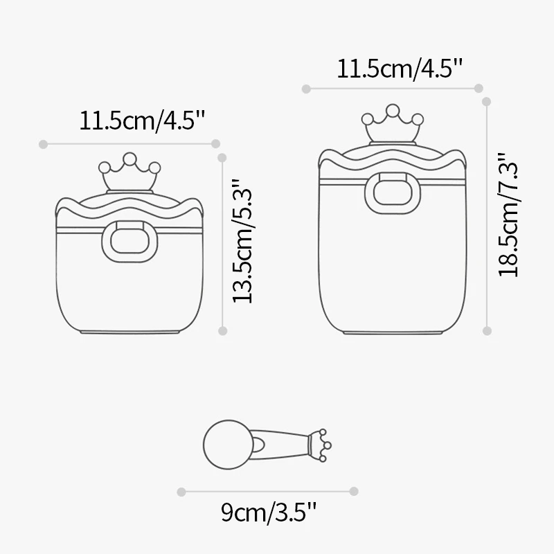 Корона детский контейнер для молока и порошка милый Ланч бокс пищевых добавок