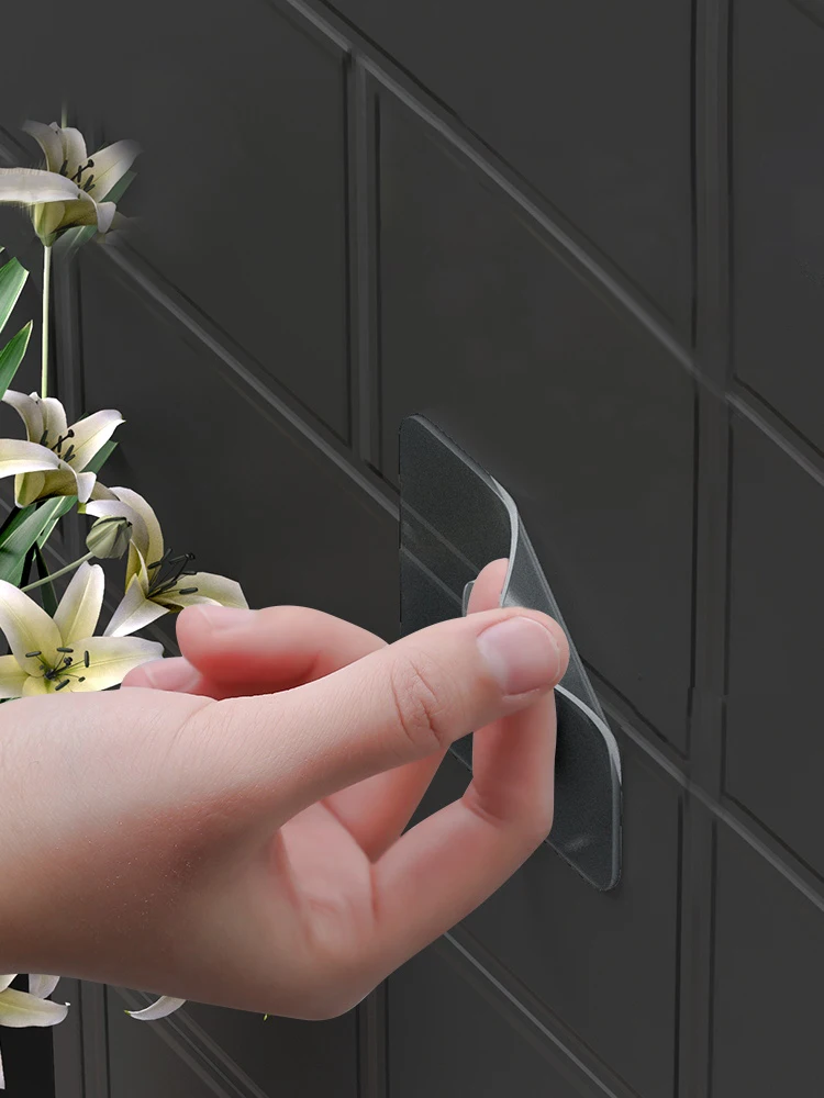 Прозрачный пластиковый крючок с двусторонней клейкой пряжкой для ванной кухни