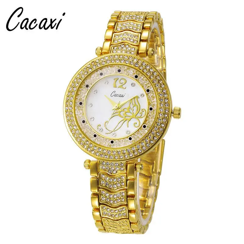 

New Fashion Leisure Women's Full Diamond Bracelet Watch Calendar Quartz Watch Stainless Steel Women's Watch Japanese Movement