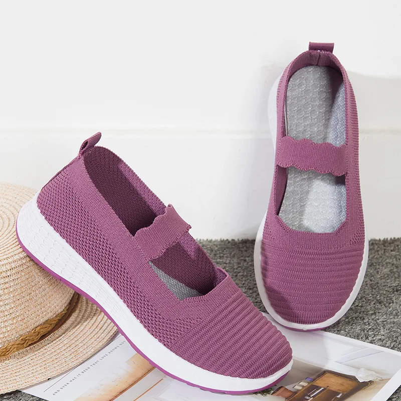 

Flying leisure shoes soft sole breathable women's single shoes comfortable and light mom shoes dance shoes