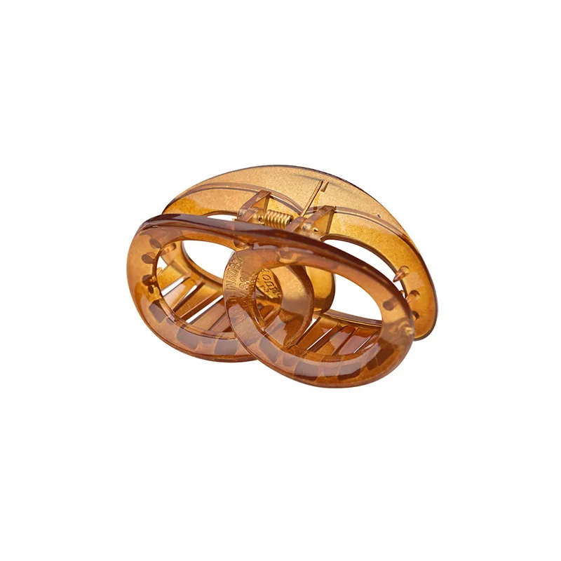 Корейский коричневый зажим для волос простой элегантный геометрический краб во