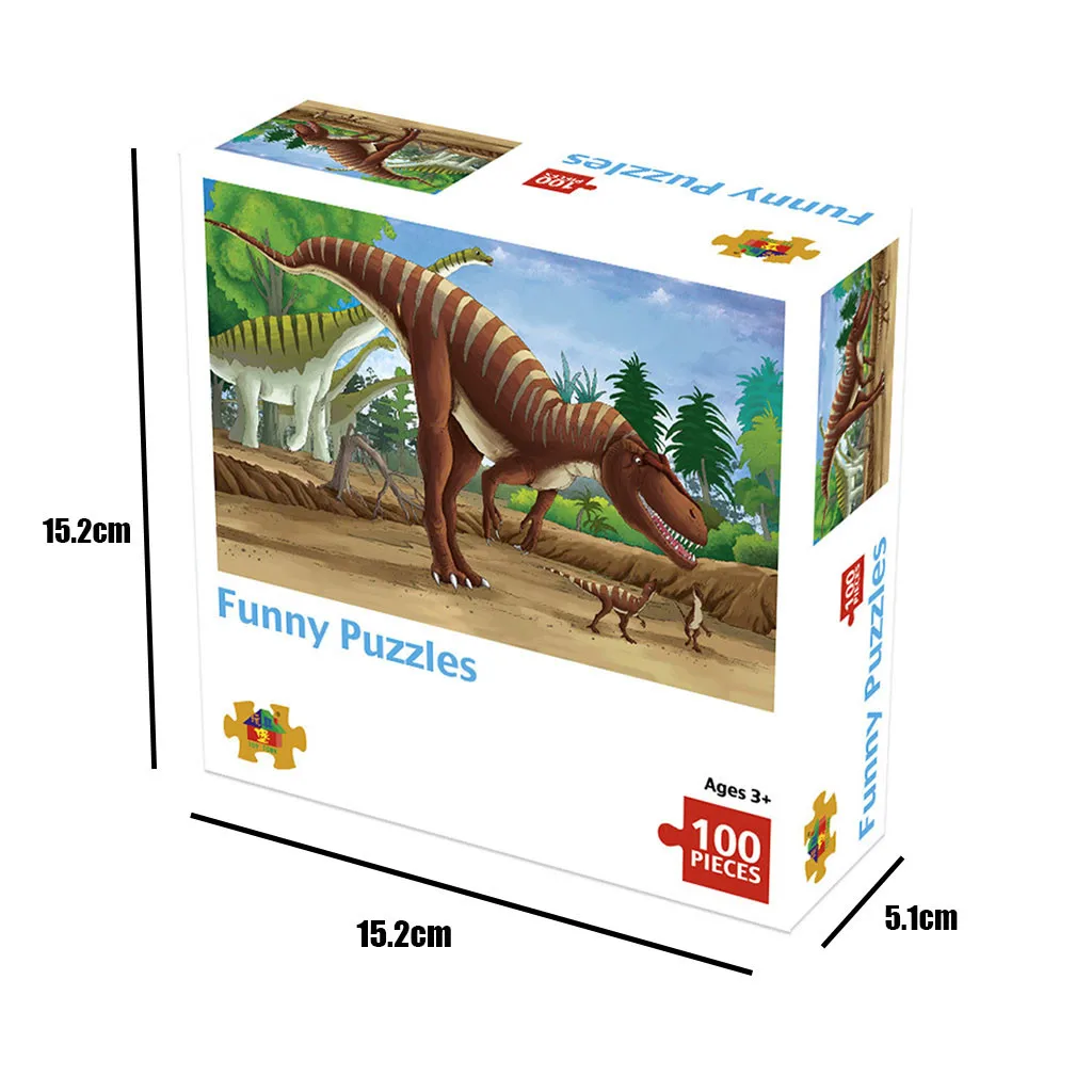 

Children Dinosaur Puzzle 100 Pieces Educational Cartoon Puzzle Game Kids Toys Personalized Gift Puzzle gift For Kids birthday