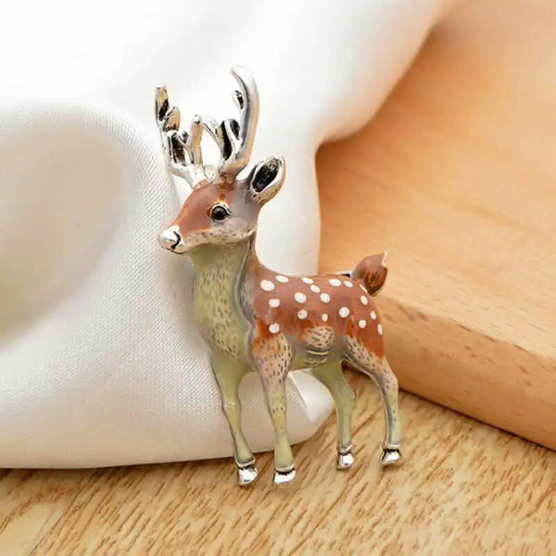 

Pin Jewelry Enamel Fashion Animal Costume Brooch Wedding Deer Sika Lovely Gifts