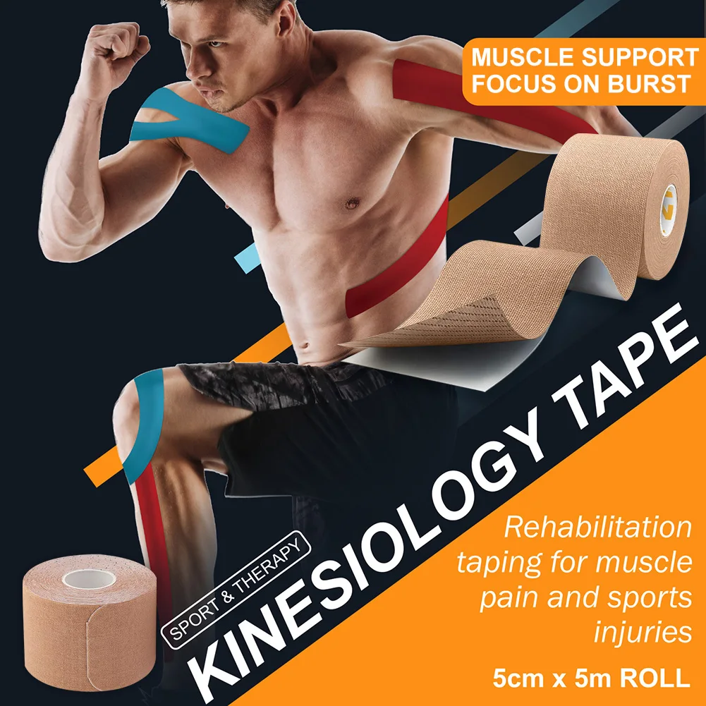 

5M Kinesiology Tape Elastic Self-Adhesive Bandage Knee Pads Muscle Pain Relief Fitness Gym Exercise Bandage