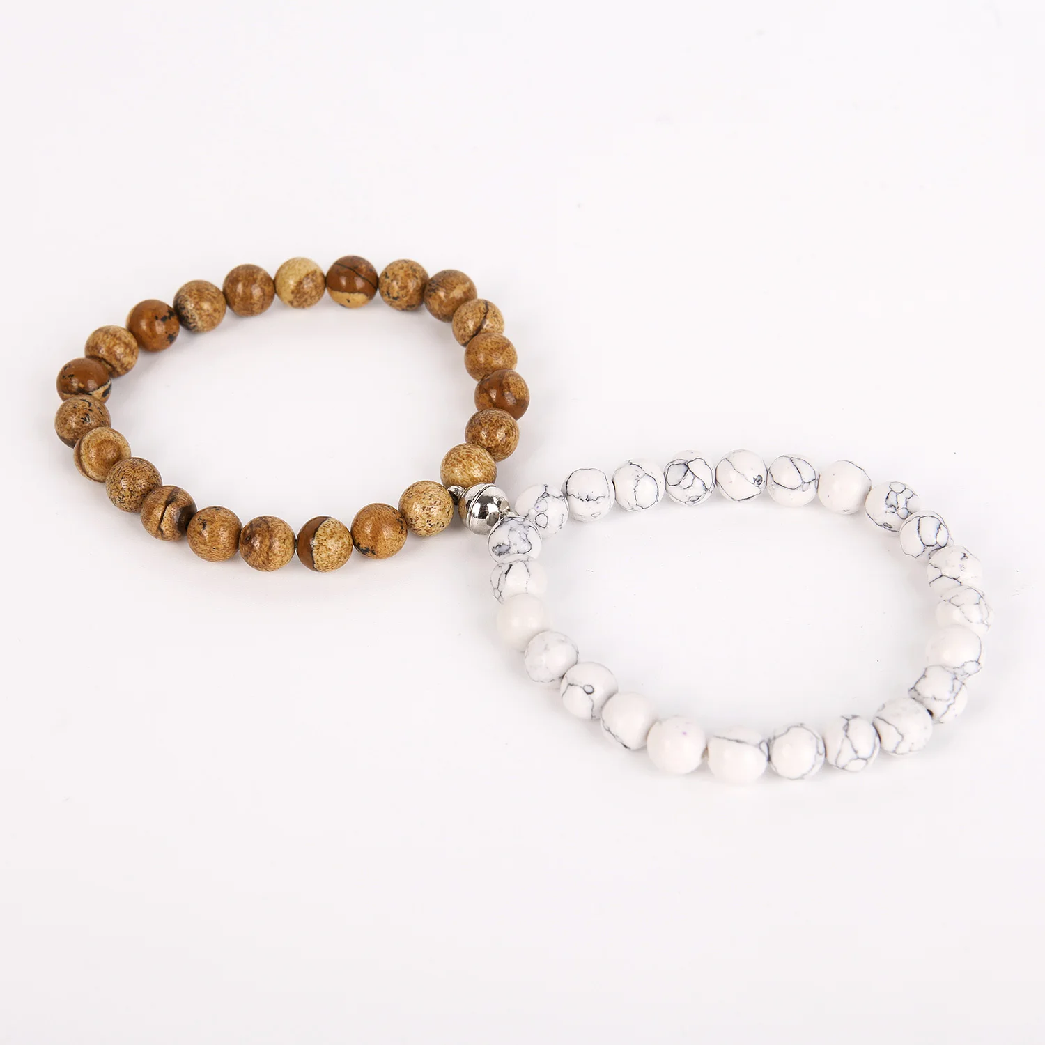 

Magnet Bracelet Couple Vintage Matching Braslet Natural Stone Distance Paired Braclet Lovers Jewelry Valentine's Day Present