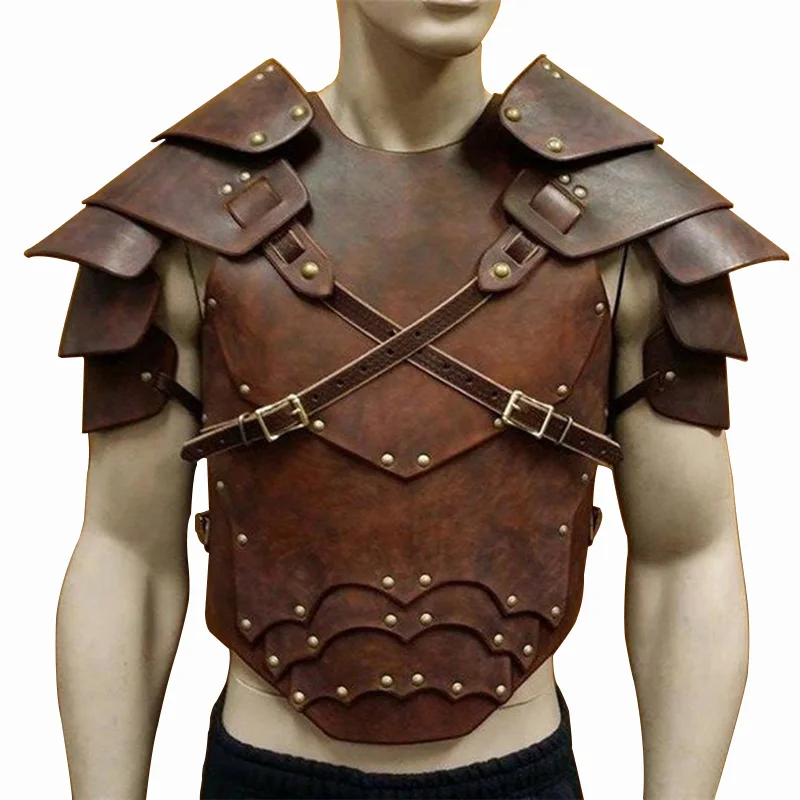 

Medieval Vintage Breastplate Pauldrons Steampunk Shoulder Armour Men Larp Battle Viking Samurai Warrior Knight Harness Leather