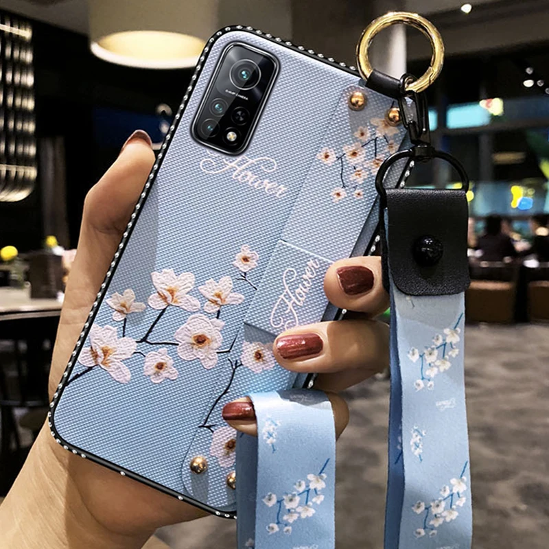 Чехол на запястье для Xiaomi 10T Pro Lite Redmi Note8T Note8Pro Note9S 9Power POCO M3 винтажный цветочный