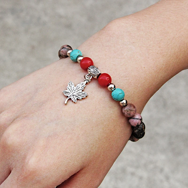 

Natural Stone Bracelets Charm Women Bracelets for Women Girls Handmade Jewelry Turquoises Beaded Bracelets Gifts