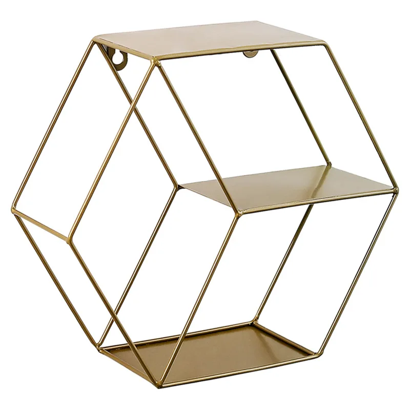 

INS Wrought Iron Wall-mounted Hexagon Type Wall Decoration Home Living Room Bedroom Decoration Children's Room Ornament Crafts