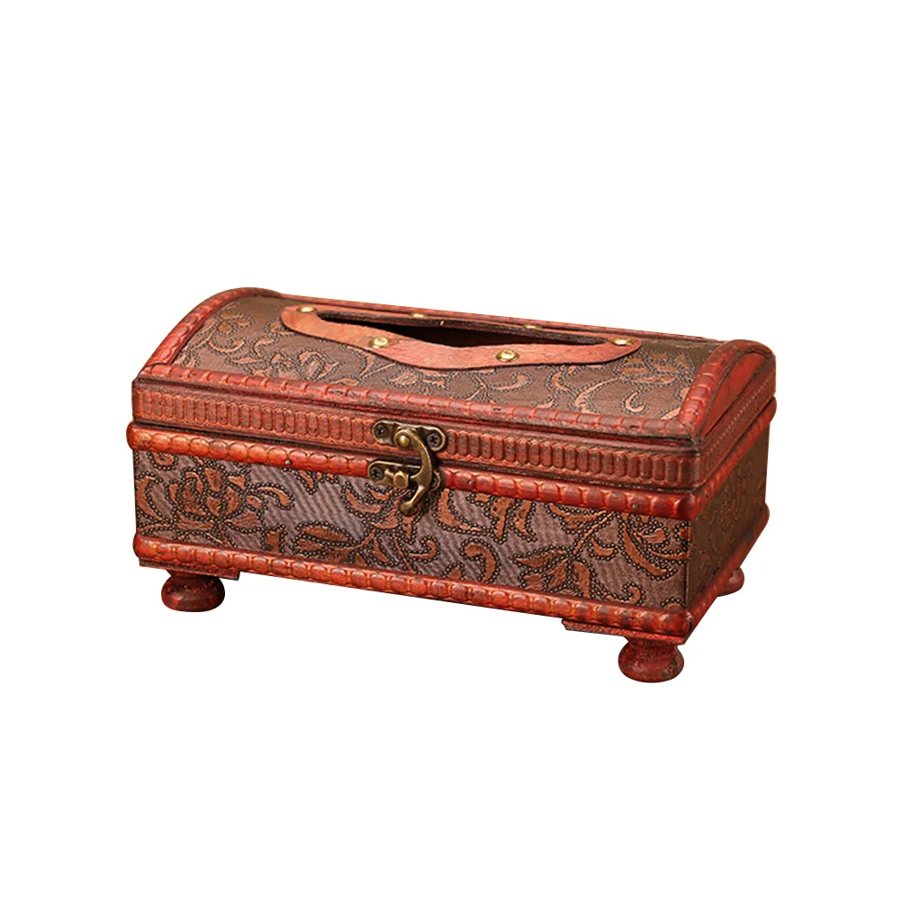 Винтажная деревянная коробка для салфеток чехол дома бумажная хранения