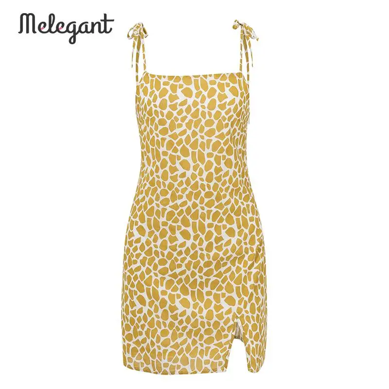 Женское пляжное платье с леопардовым принтом винтажное Повседневное разрезом в