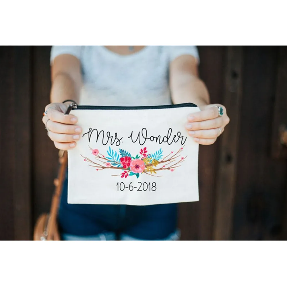 Индивидуальная сумка для макияжа подружки невесты уникальный подарок украшения