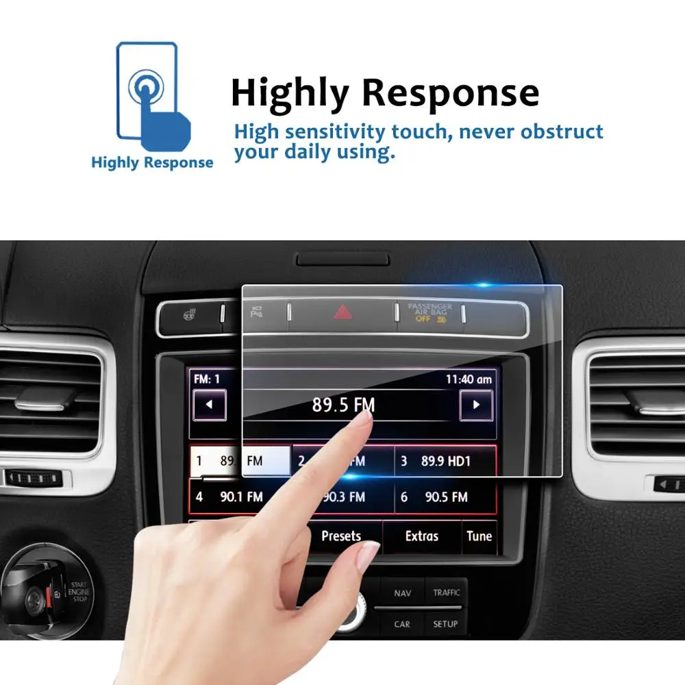 LFOTPP For Touareg 2011-2017 Car Navigation Display Tempered Glass Screen Protector Film Auto Interior Protective Sticker | Автомобили и