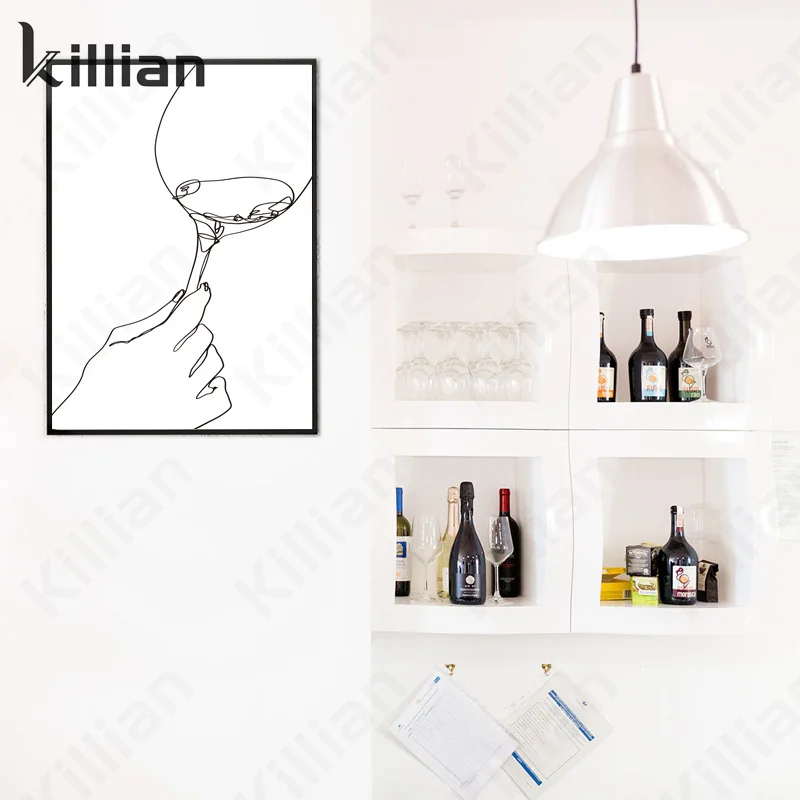 

Korean Art Restaurant Wall Stickers Fashion Modern Wall Clock Canvas Painting Home Decoration One Piece Room Decoration Wall