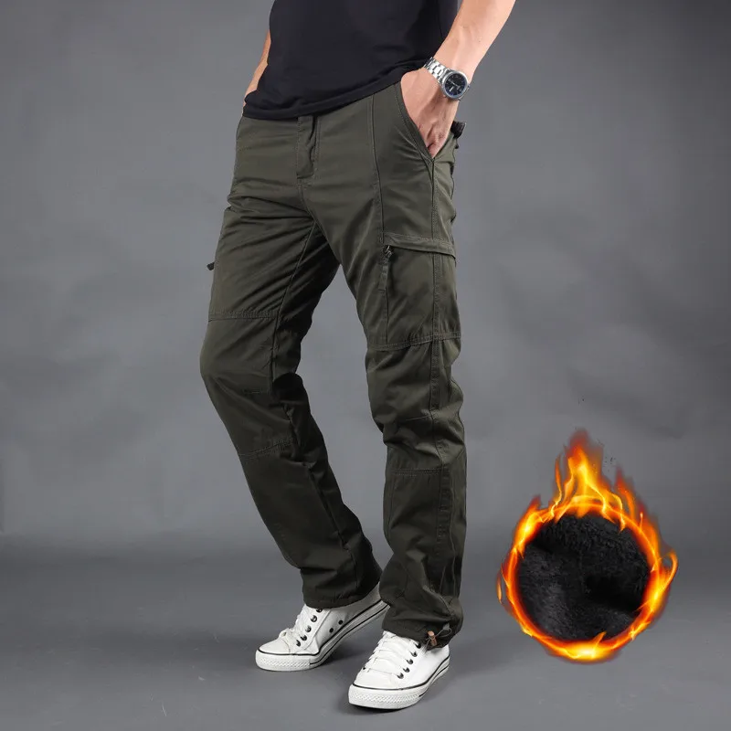 

Winter Warm Men Casual Pant Men Fleece Thicken Cargo Pants Mens Joggers Military Baggy Army Tactical Trousers Plus Size 6XL