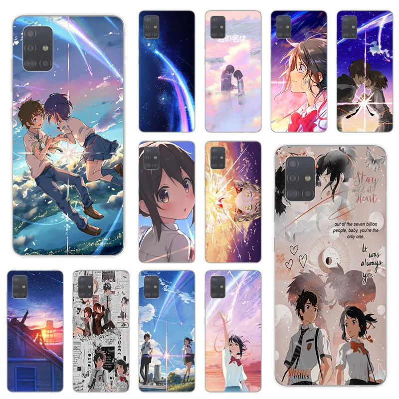 

Soft TPU Phone Case for Samsung Galaxy A52 A72 A51 A50 A70 A71 A21S A22 A42 5G A31 A40 A41 A11 A12 A32 A20 Your Name Anime Cover