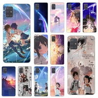 soft tpu phone case for samsung galaxy a52 a72 a51 a50 a70 a71 a21s a22 a42 5g a31 a40 a41 a11 a12 a32 a20 your name anime cover