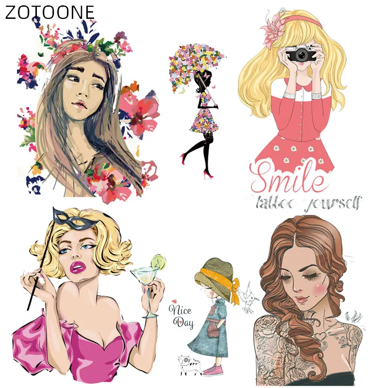 ZOTOONE модные нашивки для девочек с утюгом детские цветочные одежды наклейки