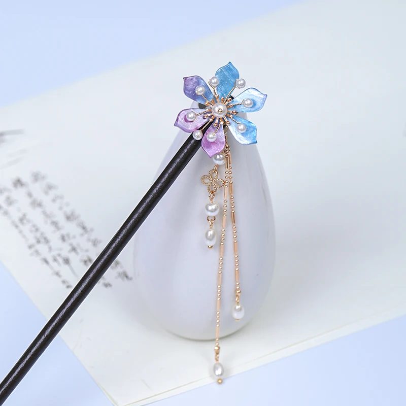 Заколки для волос с жемчугом и цветами деревянные невесты | Украшения аксессуары