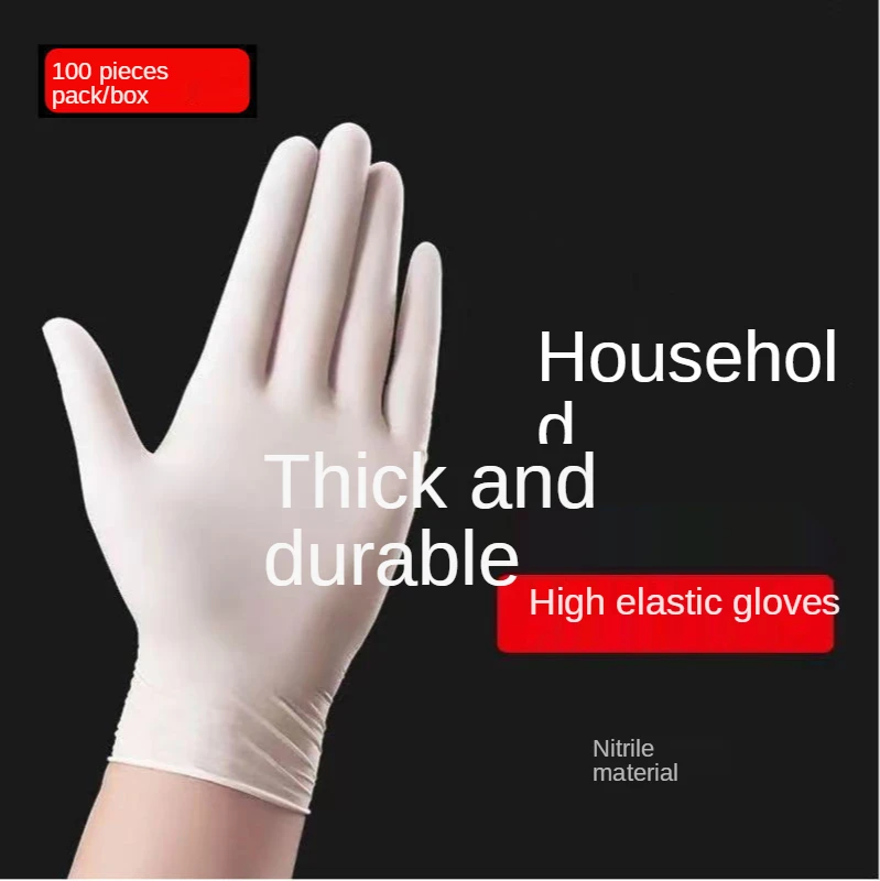 

Rubber Gloves 100pcs/box Food Grade Waterproof Allergy Free Disposable Work Safety Gloves Household Clean Nitrile Synthetic