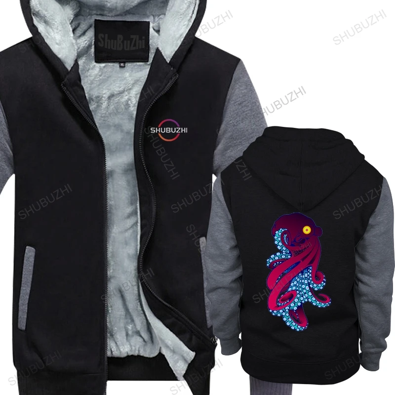 

homme winter hooded jacket cotton clothing Octavius Cthulhu Octopus unisex sweatshirt thick hoody zipper outwear bigger size
