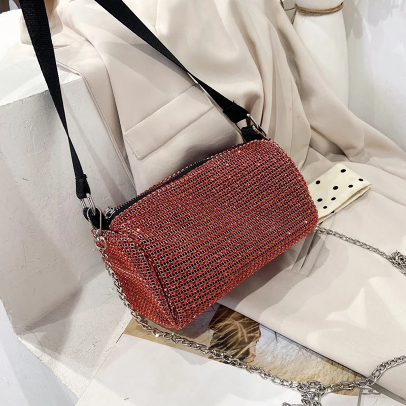 

Popular Bag Simple Daily Female Portable Women Chain Handbag Rhinestone Lady Fashion Party Chain Shoulder Bags New 2021