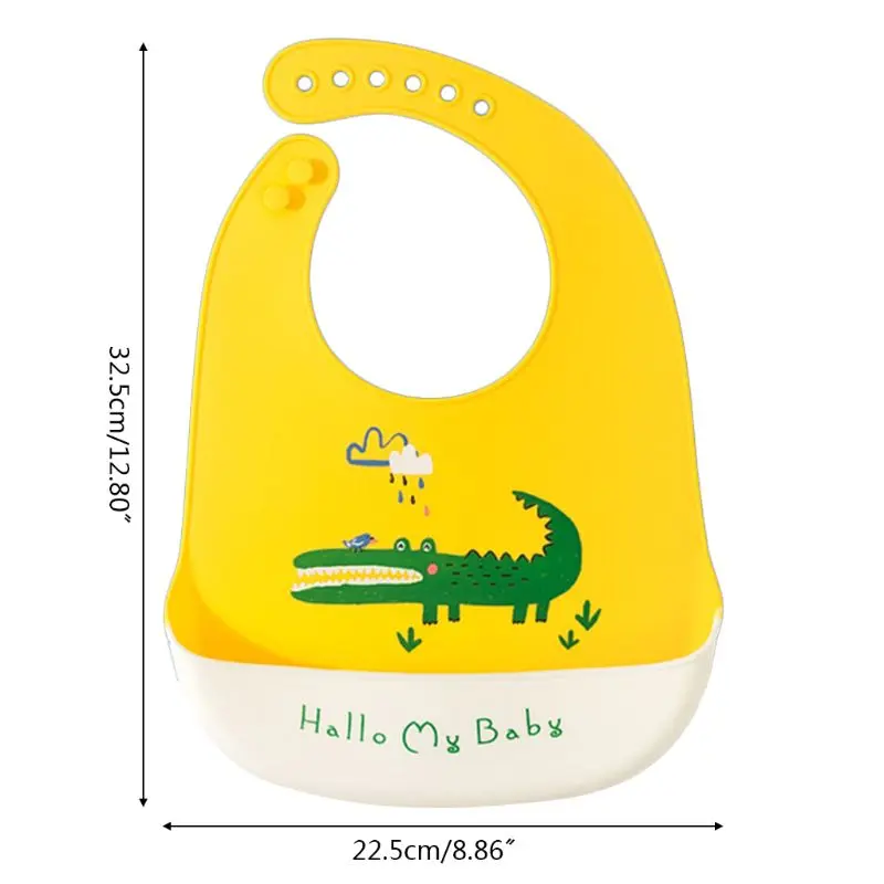 

Baby Cartoon Waterproof Bibs Food Grade Silicone Newborn Feeding Saliva Towel