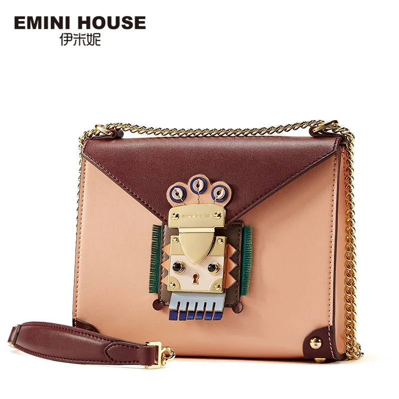 EMINI HOUSE, Сумка с клапаном в индийском стиле, оригинальная сумка на цепочке, женские сумки-мессенджеры, сумки через плечо для женщин, на плечо - Цвет: Pink