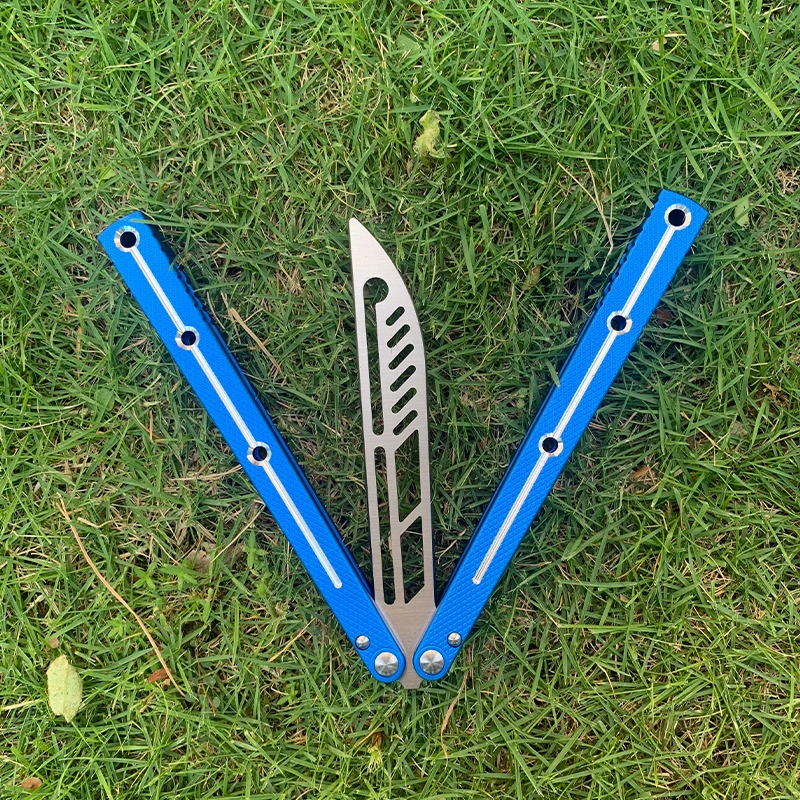 Цельнокроеный тренировочный нож-бабочка EDC Balisong с нескользящим рисунком и