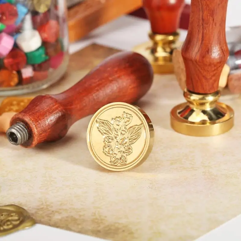 Старинный цветочный герметик палисандр ручка металлический конверт Личные