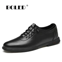 natural leather men casual shoes office style comfort lace up outdoor flat shoes men quality non slip walking men shoes
