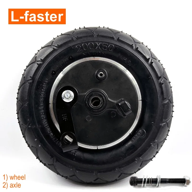 wheel with axle 8-дюймовое колесо с барабанным тормозом " пневматическое колесо с расширительным тормозом электрический скутер тормоза алюминиевые колеса 200x50 колесный тормоз - Цвет: wheel with axle