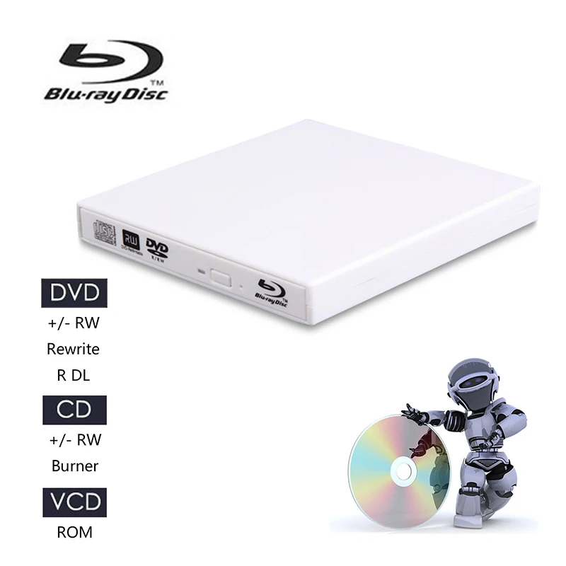 YAHEY Blu ray проигрыватель привод USB 2 0 Внешние оптические диски DVD горелка BD ROM