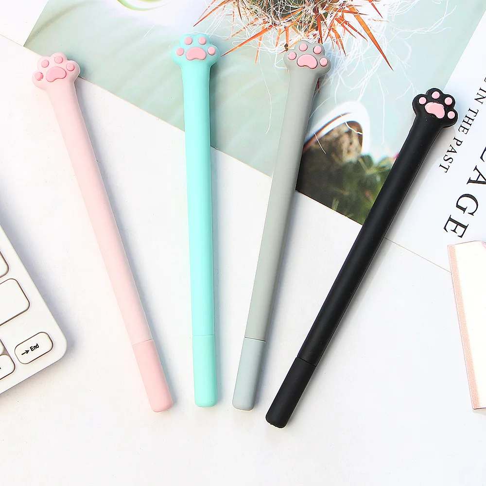 1 шт. милый кавайный котик в виде лап мягкие сликоны 0 5 мм гелевые черные чернила