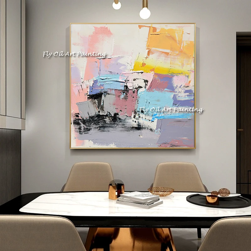 

Nordic Purple Pink Canvas Painting Modern Home Gold 100% Handmade Wall Picture for Living Room Abstract Scandinavian Wall Art