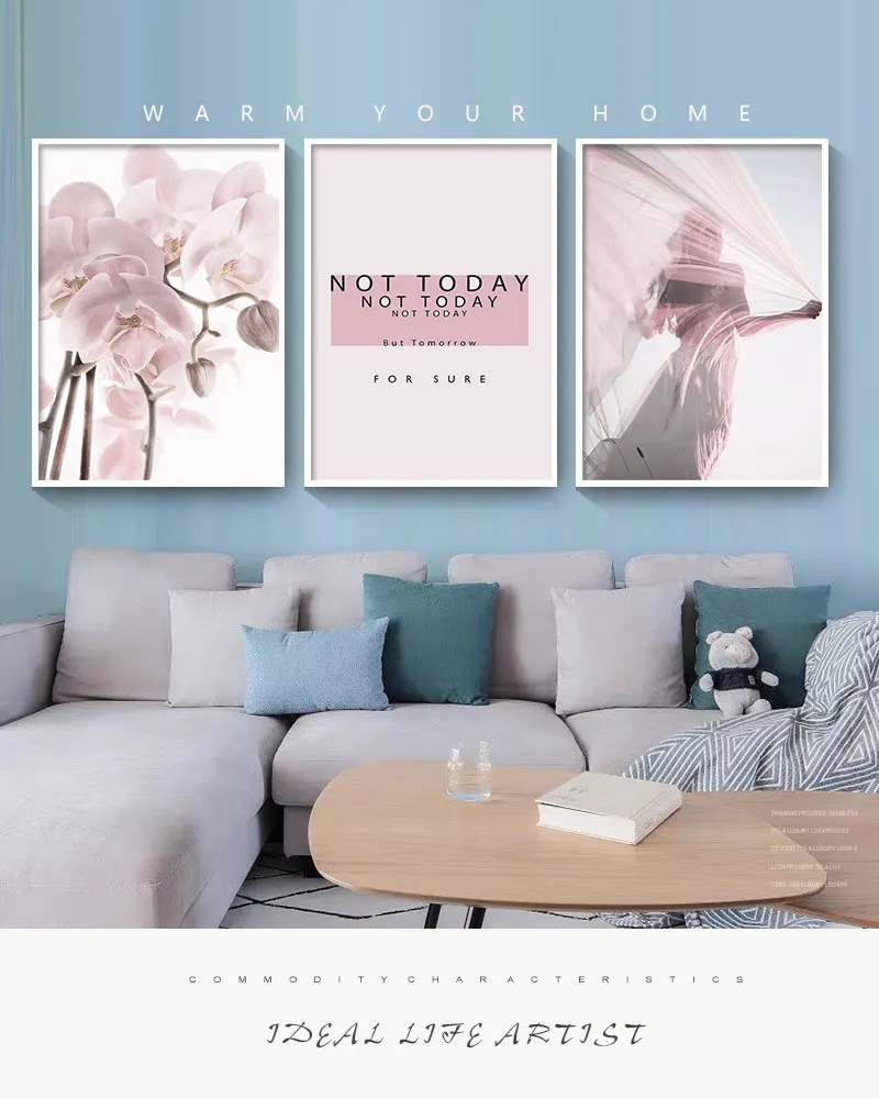 

Wall Art Posters And Prints Pink Flowers Woman Phalaenopsis Landscape Mountain Quotes Canvas Painting For Living Room Pictures