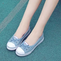 2020 new women casual shoes candy colors round toe flat with shoes fashion canvas lace up solid breathable shoes woman