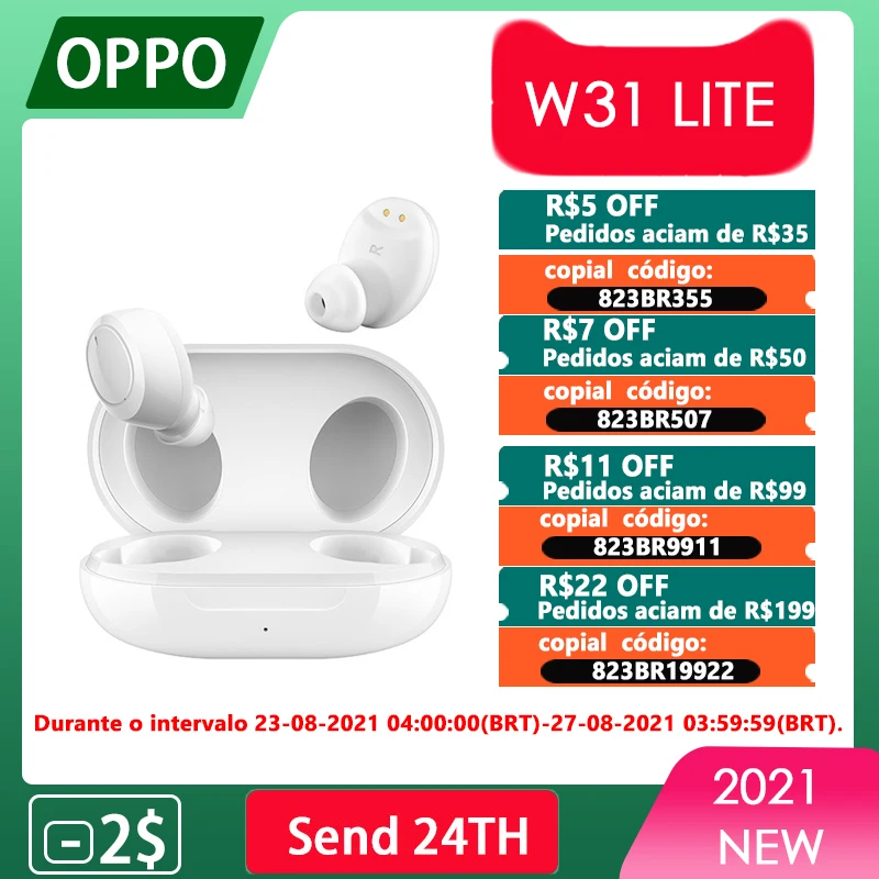 Беспроводные наушники OPPO Enco W31 Lite W11 официальные TWS Bluetooth 5 0 IP55 водостойкость к