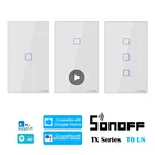 Умный выключатель SONOFF T0 серии US TX с Wi-Fi, модули автоматизации дома, настенные выключатели, совместимые с eWelink Google Home Alexa
