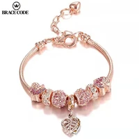 love extension chain fashion rose gold beads color faceted rhinestone braceletsbangles female charm party jewelry gift