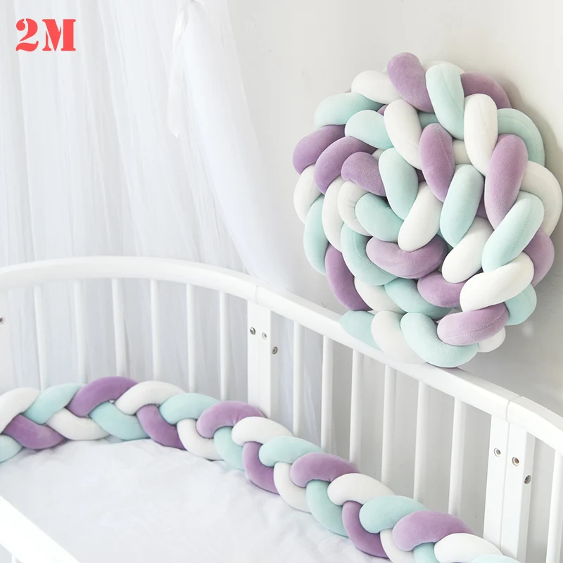 2M 10J 1 шт., 2 м/3 м, для новорожденных, детская кроватка, бампер, кровать, бампер, узел, декор для детской комнаты, для новорожденных, кровать, бампер, длинная плетеная Подушка, узел, кроватка - Цвет: 2M 10J